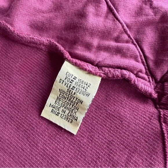XCVI Wearables Larisa Corduroy Jacket Medium Burgundy Wine Zip Front Coat